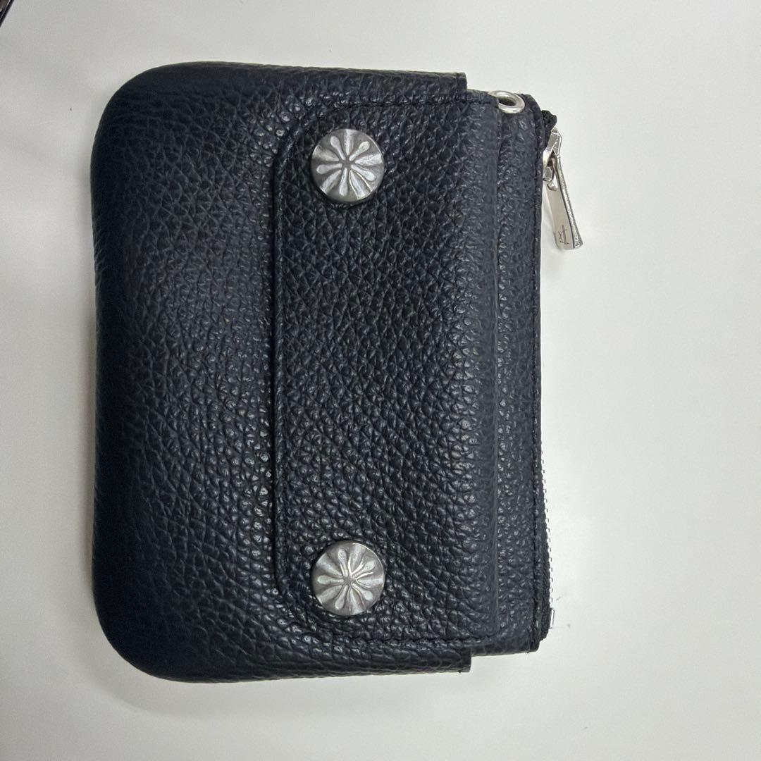 LOMEI 財布 黒 レザー ケース スナップボタン付き