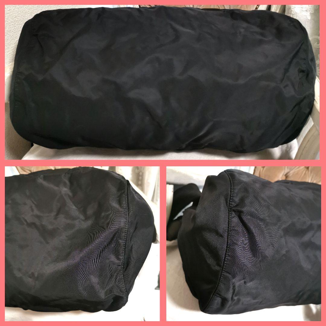 【美品】プラダPRADA 2way肩掛けボストンバッグ黒 鑑定済!斜めがけ