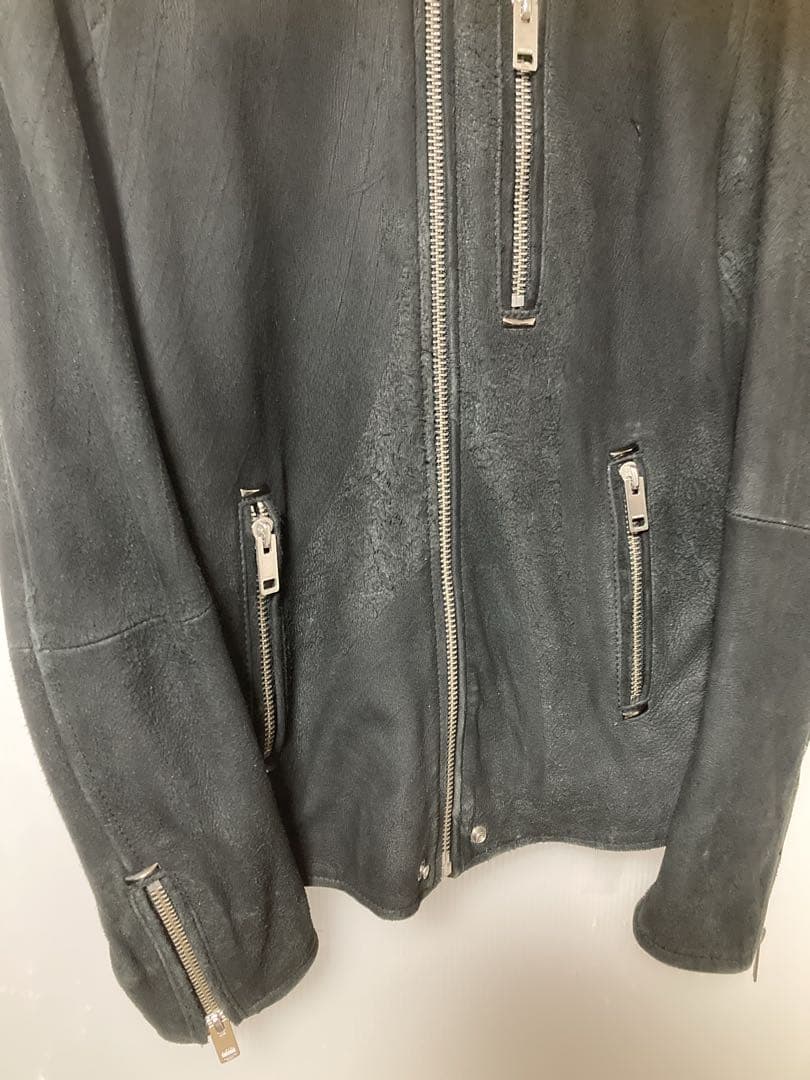 DIESEL ヌバックSheep Skinシングルライダースジャケット サイズS