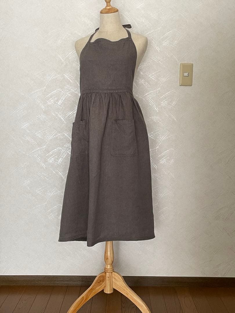 リネンエプロン/北欧暮らしの道具店/fogリネンワークスコラボ/グレー