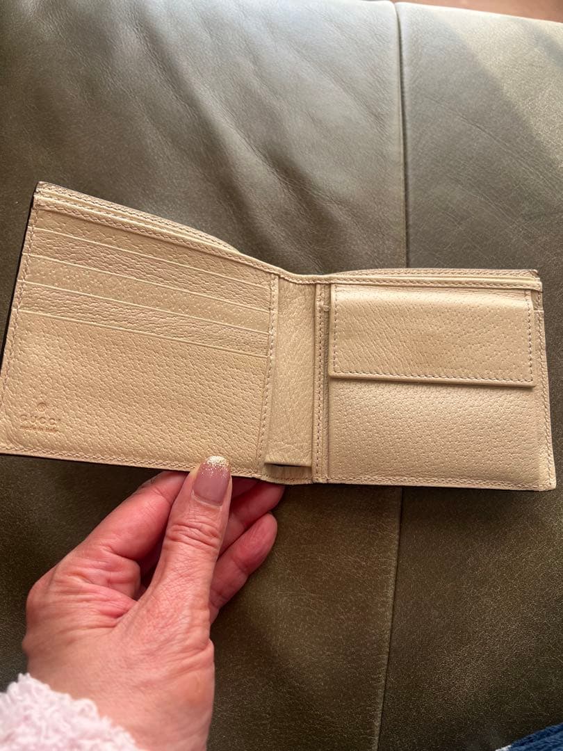 GUCCI 二つ折り財布 ブルー off the grid エコナイロン素材