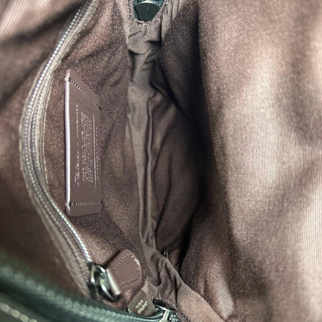 【極美品】コーチ トラックパック ボディバッグ Disneyコラボ レザー 黒