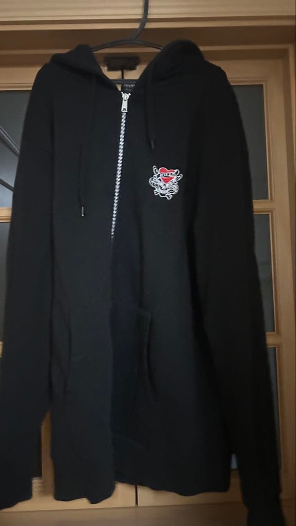 Ed Hardy スカルプリント パーカー ブラック