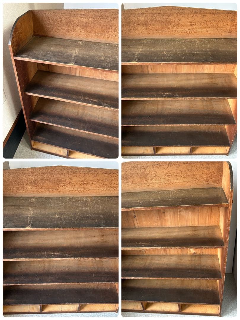 アンティーク 木製引き出し付飾り棚　チェスト 食器棚 本棚 レトロ　抽斗　古道具