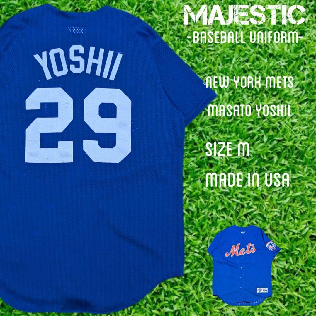 90s USA製 マジェスティック　メッツ 吉井理人 ユニフォーム　Ｍ ブルー