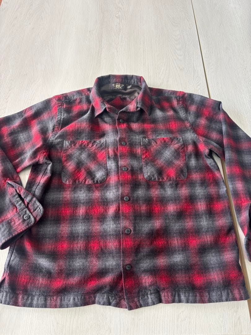ロンハーマン RRL 別注 ネルシャツ レッド ラルフローレン　オンブレチェック
