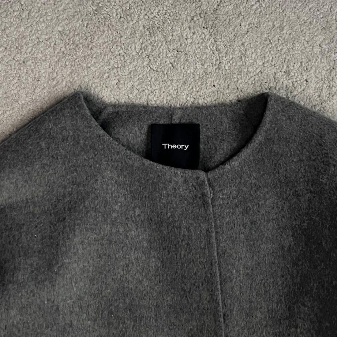 ✨極美品✨現行品 セオリー カシミヤ リバーコート ダブルフェイス ノーカラー