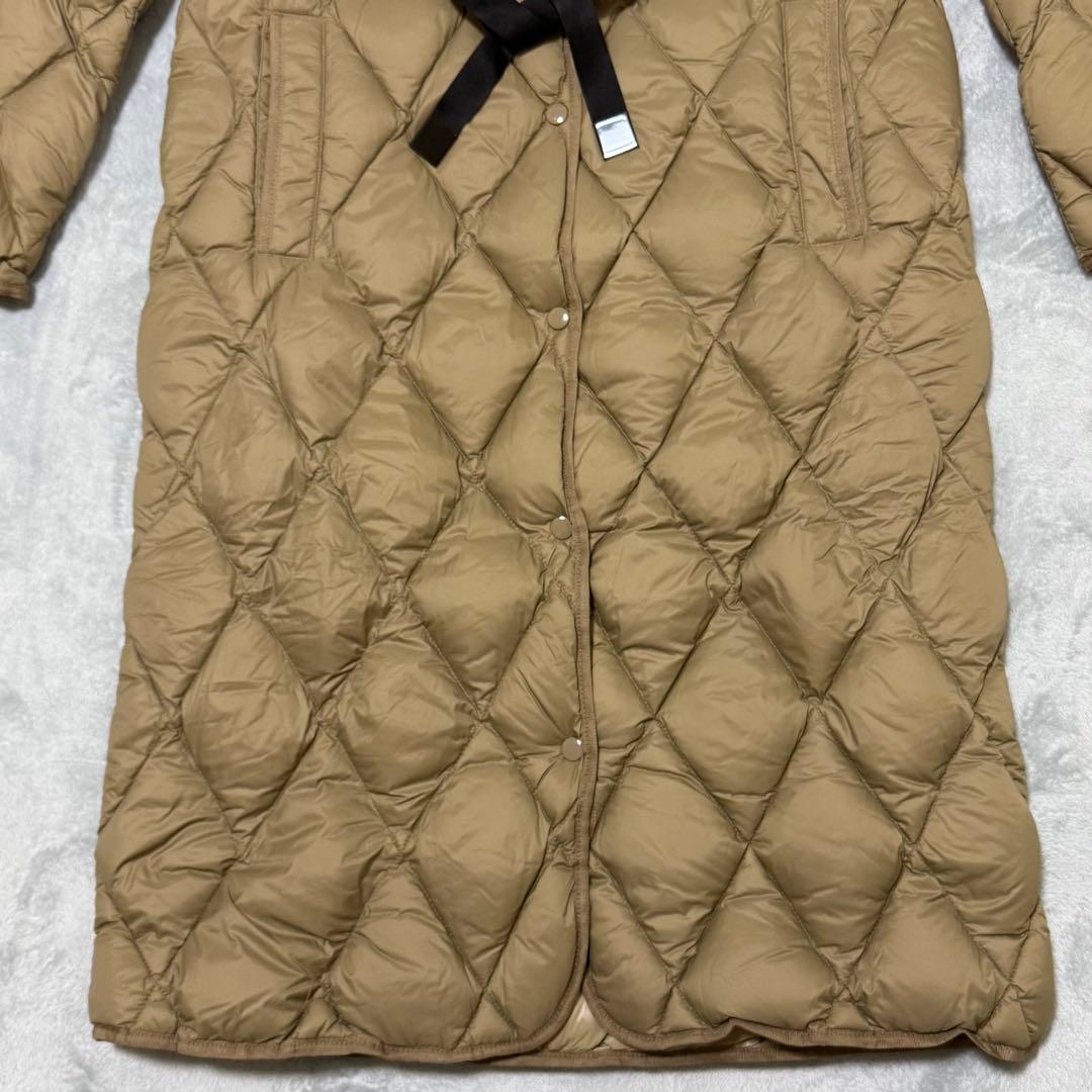 【ZARA】キルティングダウンロングコート　ロングダウン　フード取り外し可能　M