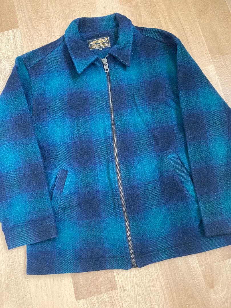 希少　エディーバウアー　80s オンブレ　ウールジャケット　グリーン　L