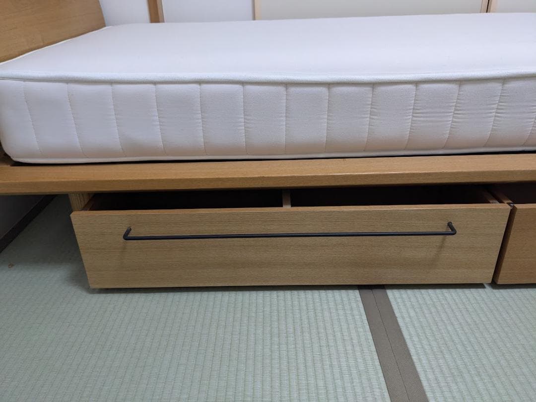 無印良品 MUJI セミシングルベッド 収納+ヘッドボード付き
