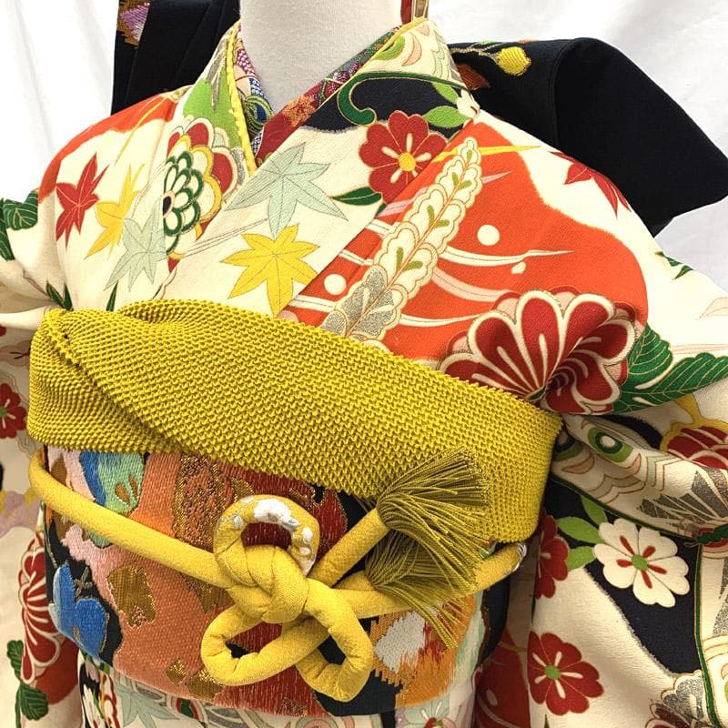 503aj16■卒業式 十三参り ジュニア アンティーク着物&六通袋帯■良好