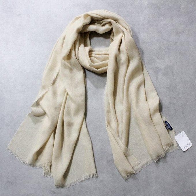malo★新品6万円マーロ 極上カシミア100％ガーゼ大判ストール クリーム