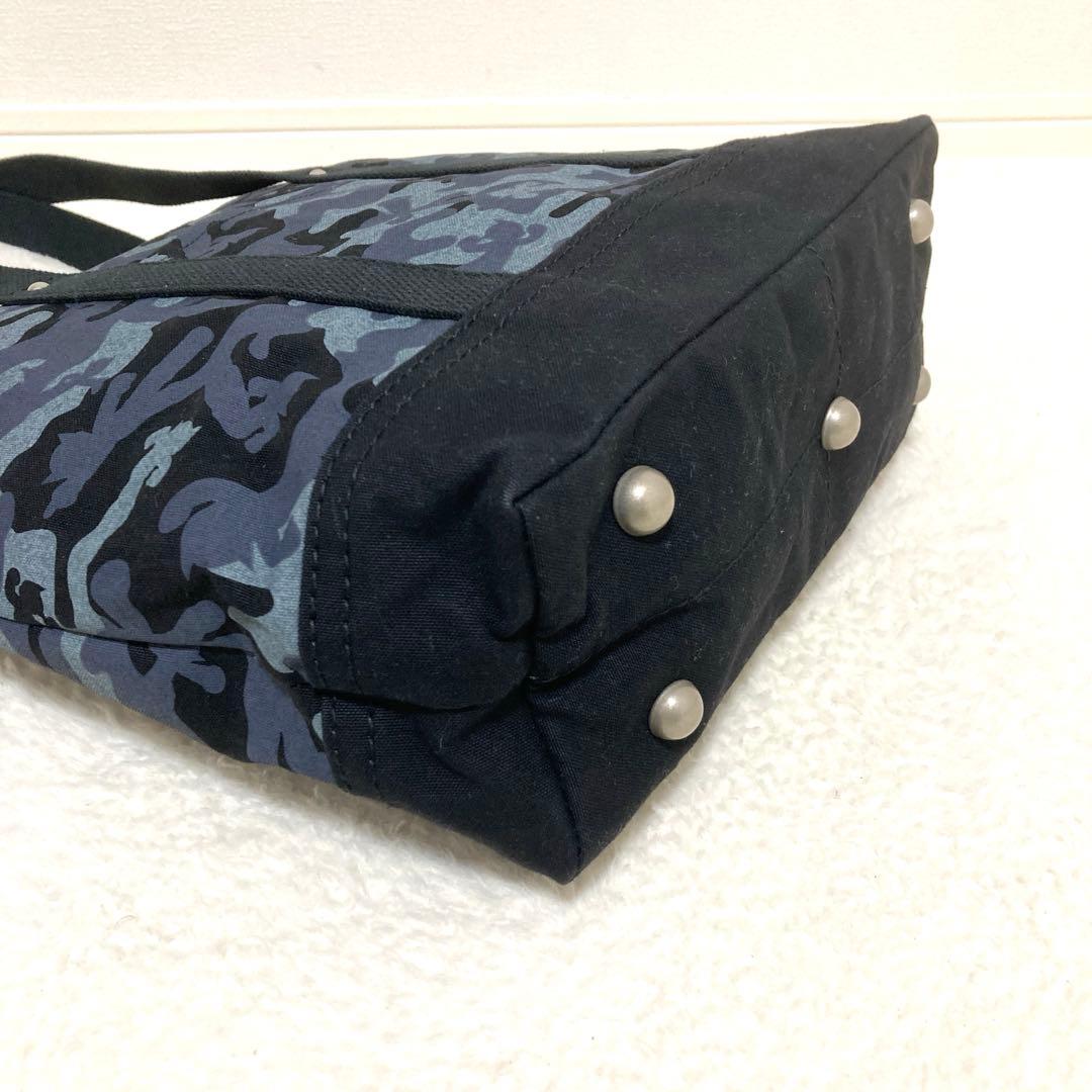 【美品】 一澤信三郎帆布 N-30 アトム 迷彩×黒　トートバッグ A4