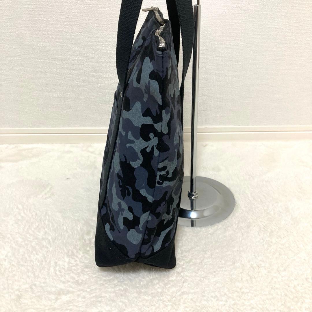 【美品】 一澤信三郎帆布 N-30 アトム 迷彩×黒　トートバッグ A4