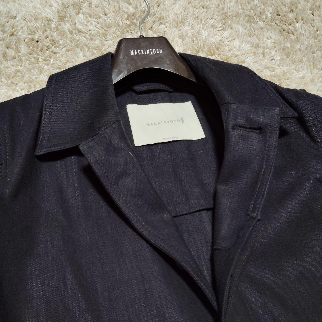 美品 マッキントッシュ ステンカラーコート ダンケルド デニム 黒 36 S