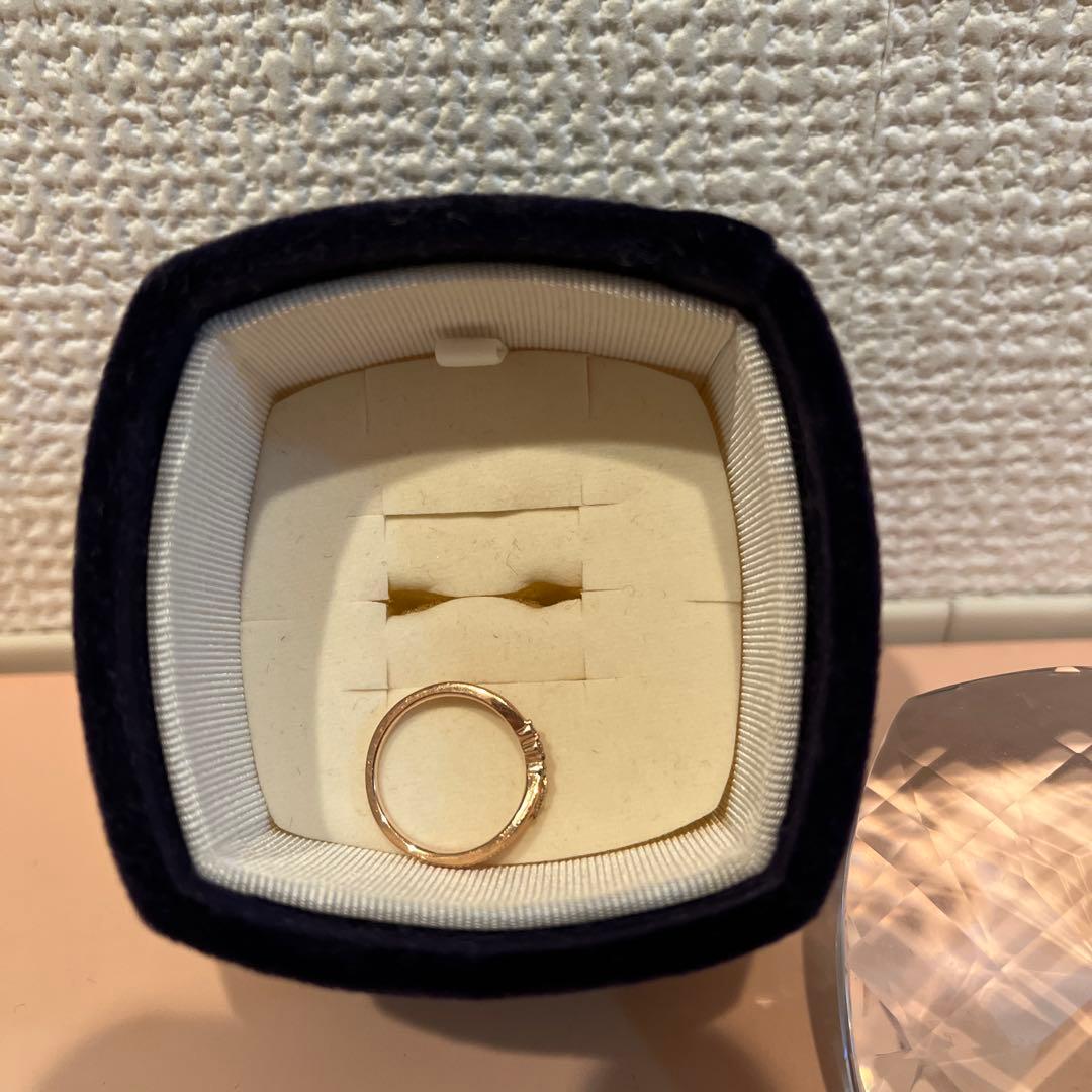 ４℃ K10の刻印あり ピンクゴールドリングと専用ケース