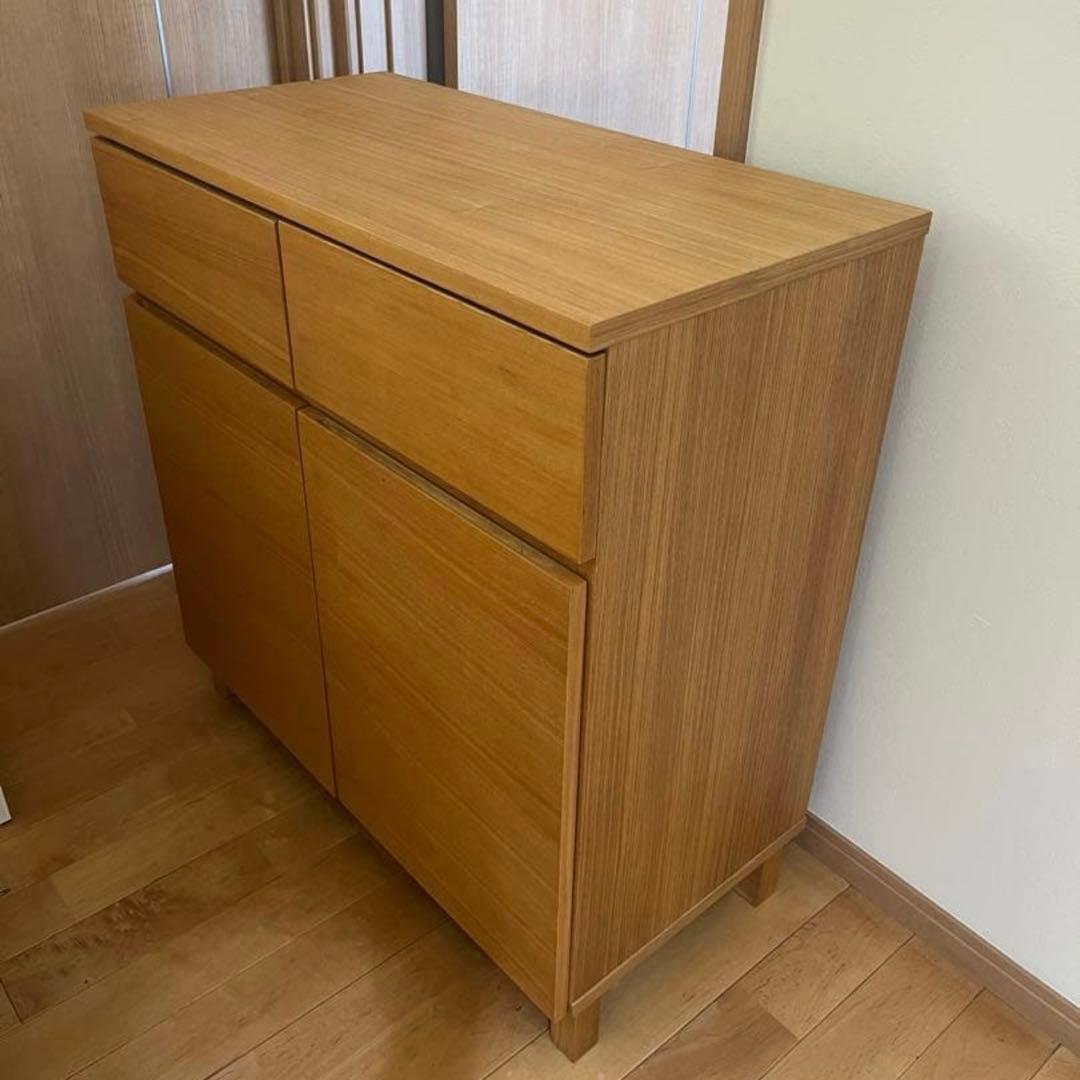 【美品】無印　引き出し　キャビネット　タモ材　廃盤品