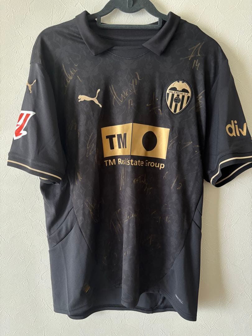 【正規品】バレンシア2024/25合計21選手直筆サイン入りアウェイユニフォーム