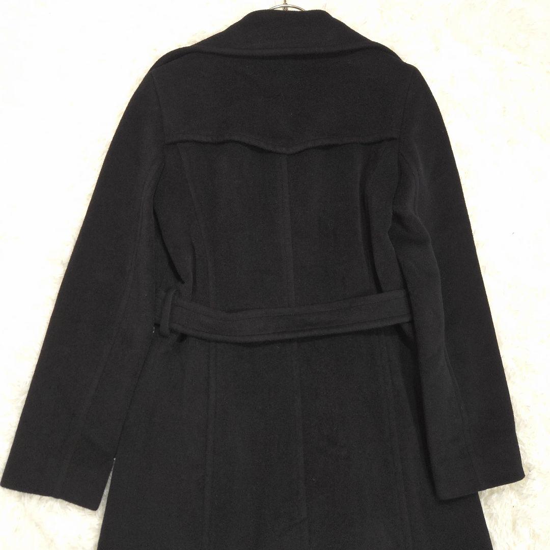 EPOCA 40 L アンゴラ ウール ロングコート ベルト 黒 アウター