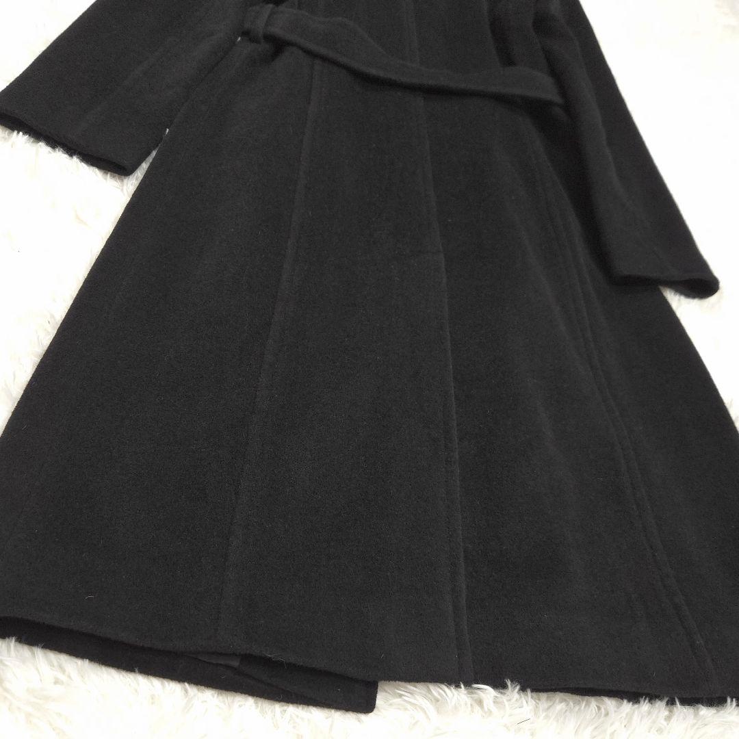 EPOCA 40 L アンゴラ ウール ロングコート ベルト 黒 アウター