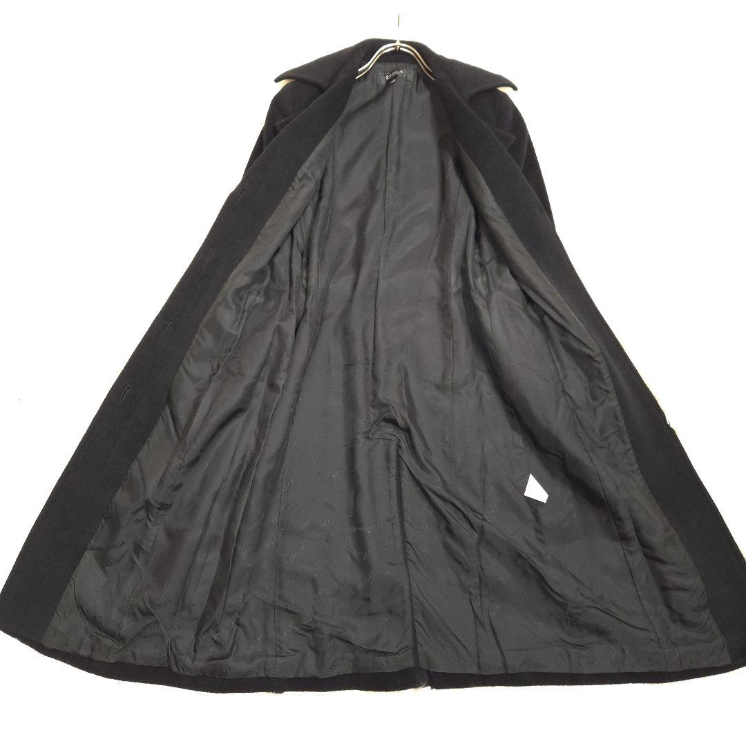 EPOCA 40 L アンゴラ ウール ロングコート ベルト 黒 アウター