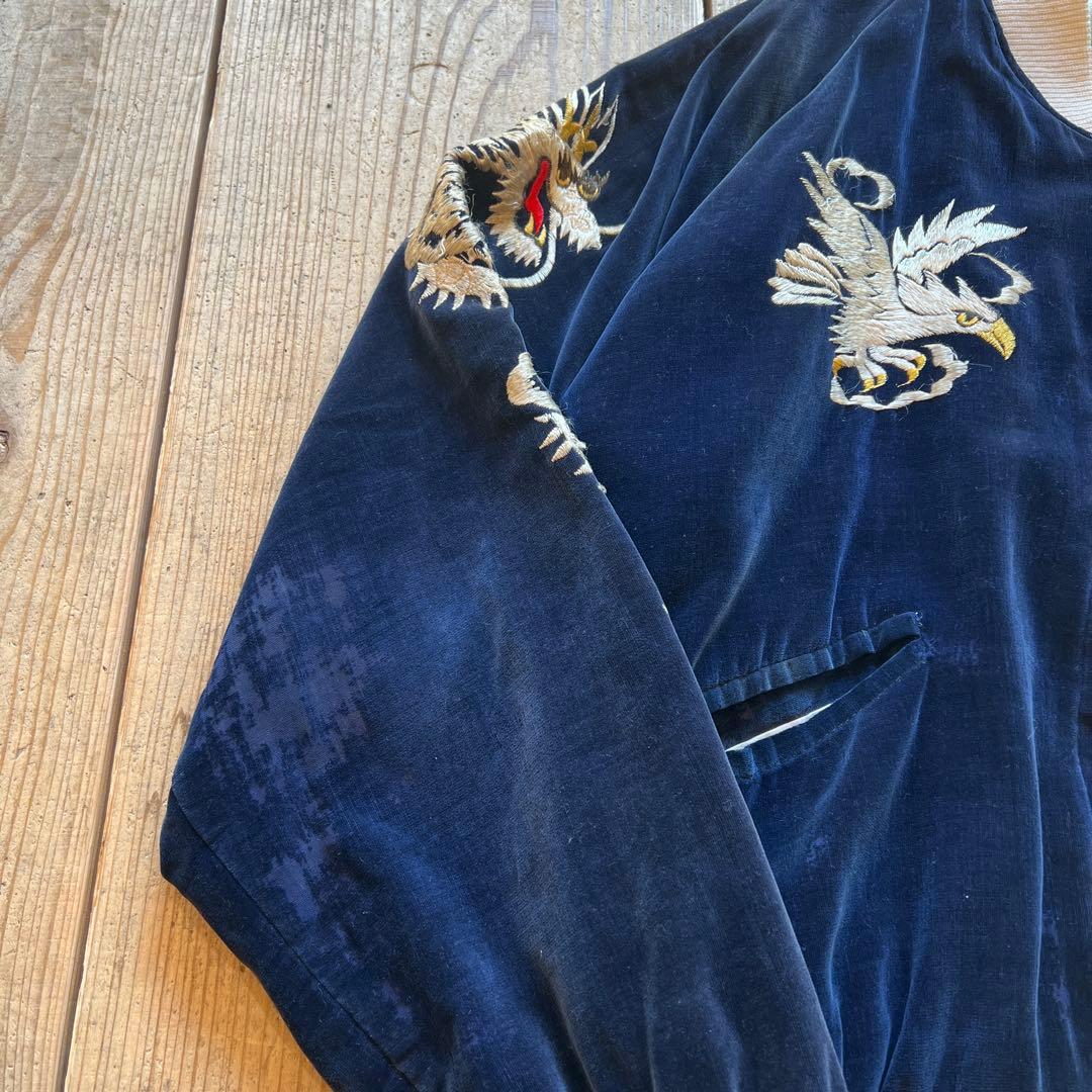50年代 スカジャン スーベニアジャケット 別珍 鷹 虎　オリジナル ビンテージ