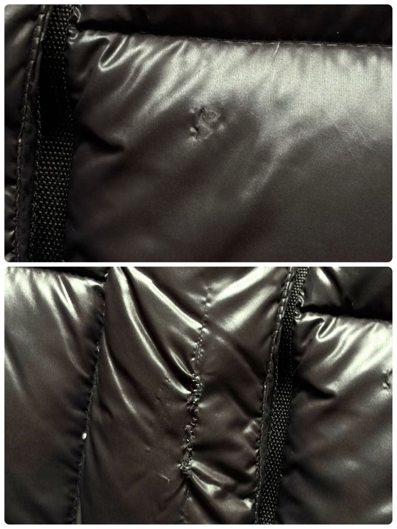 PRADA プラダ ダウンジャケット 三角ロゴ金具 ブラック 袖ライン ブラック