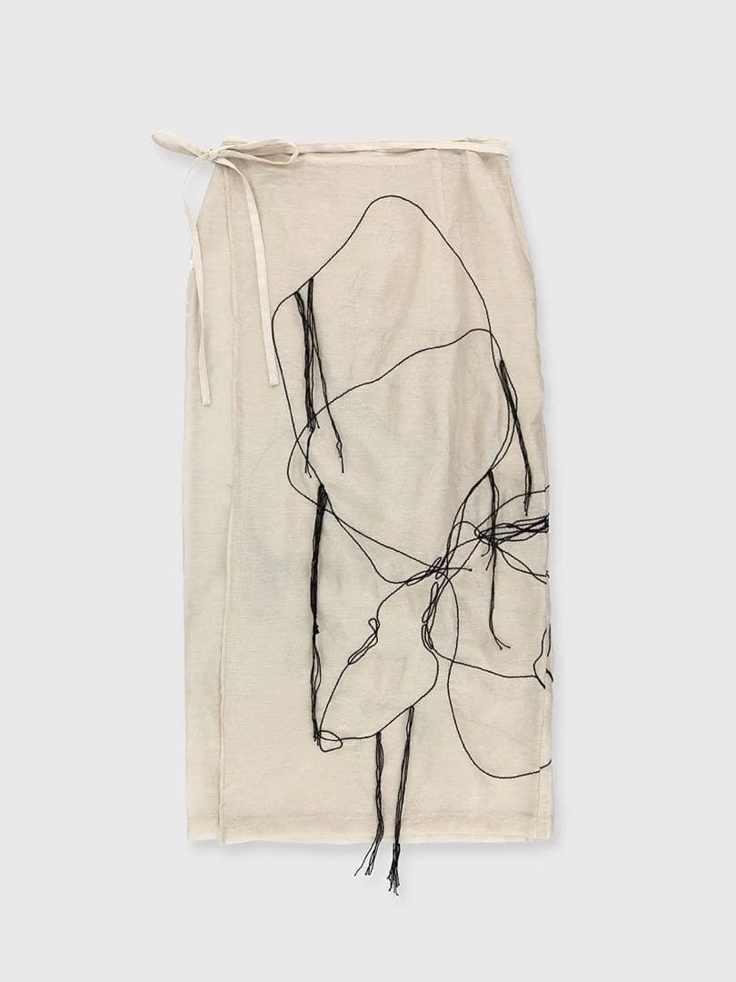 credonaアートエンブロイダリーラップスカート