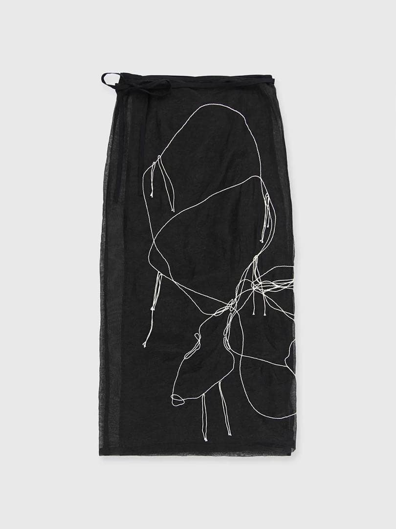 credonaアートエンブロイダリーラップスカート