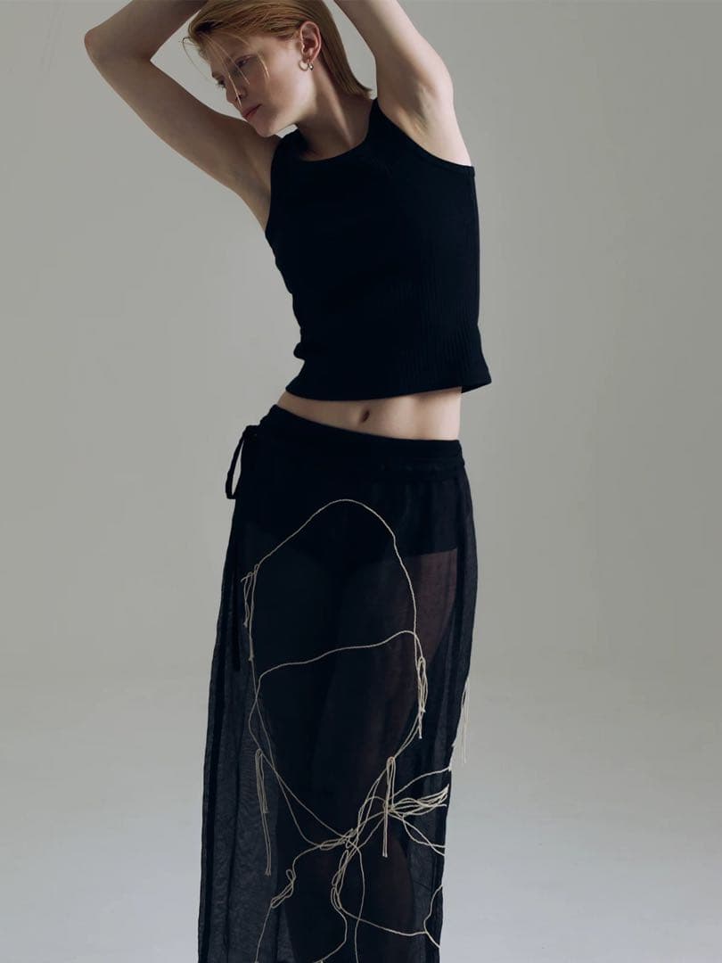 credonaアートエンブロイダリーラップスカート