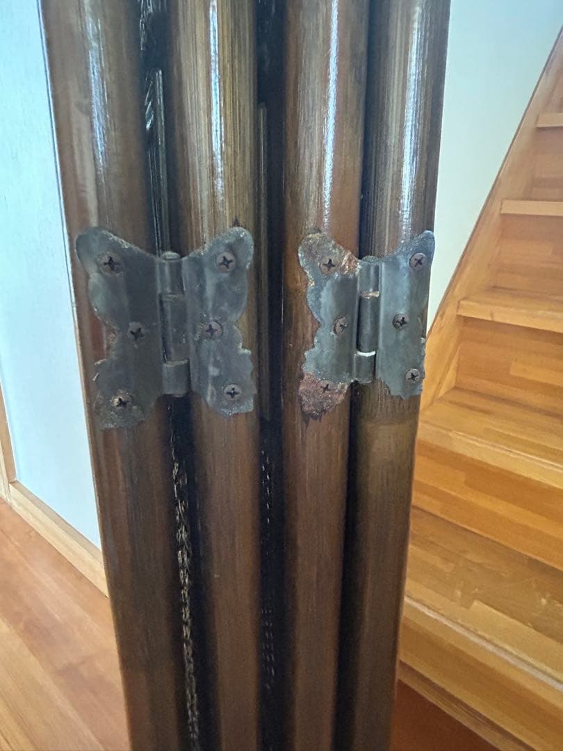 ラタン 4連 パーテーション 衝立 間仕切り ヴィンテージ 昭和レトロ