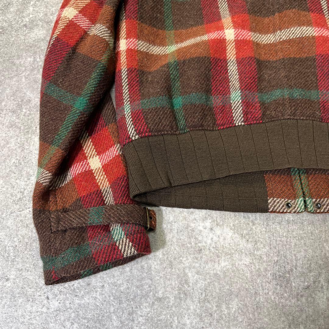 RALPH LAUREN チェックウールジャケット　M ウールアルパカ　ムートン
