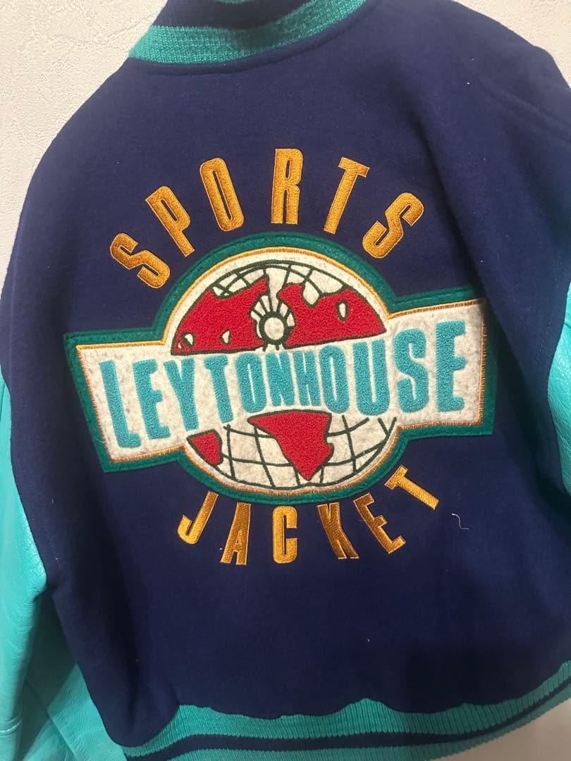 LEYTON HOUSE レイトンハウス スタジャン レザー袖 L 90s