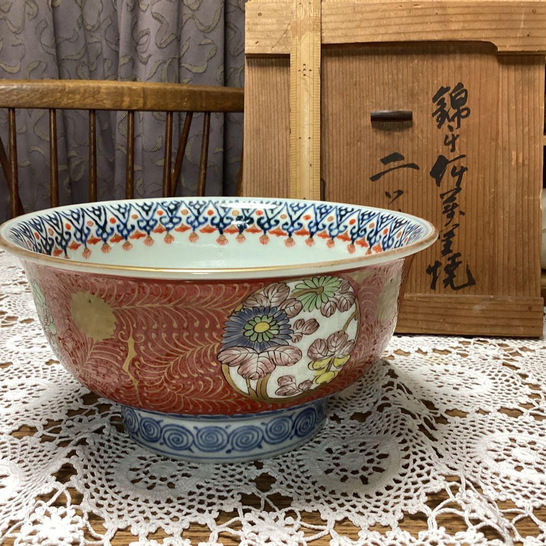 k38 古い伊万里焼の鉢　　錦手　　1個