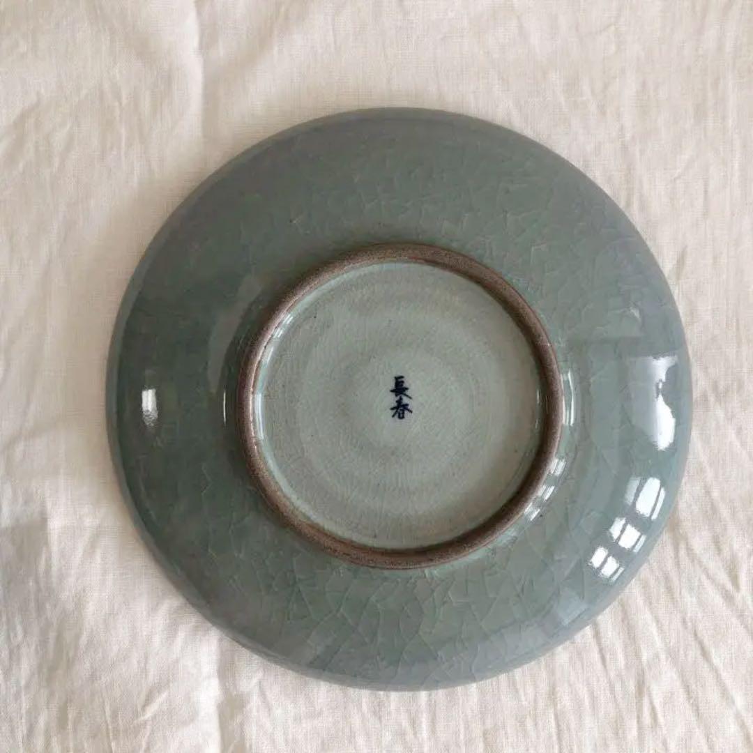 長春青磁窯(伊万里焼)貫入青磁　皿 2枚セット