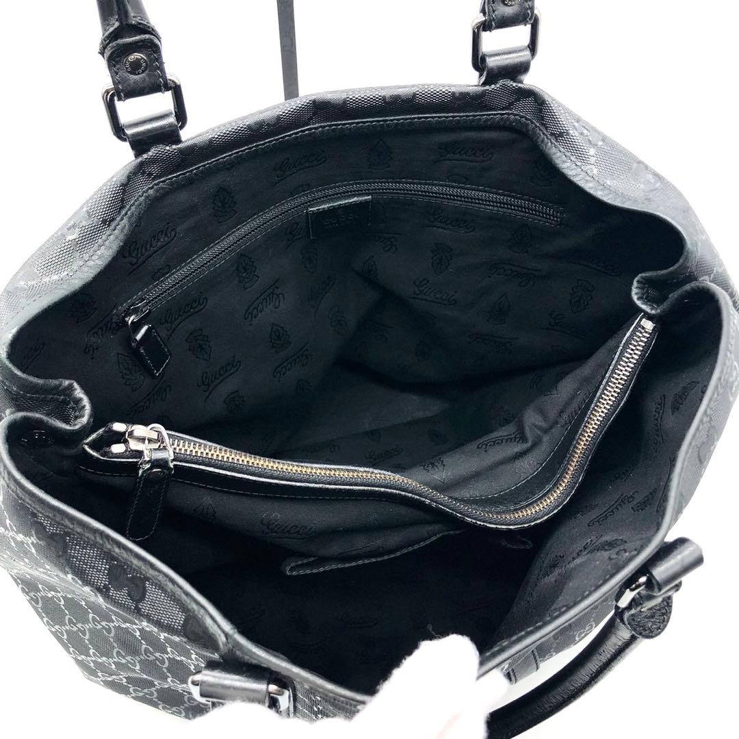 ✨美品✨グッチ トートバック インプリメ GG A4可能 PVC レザー 黒