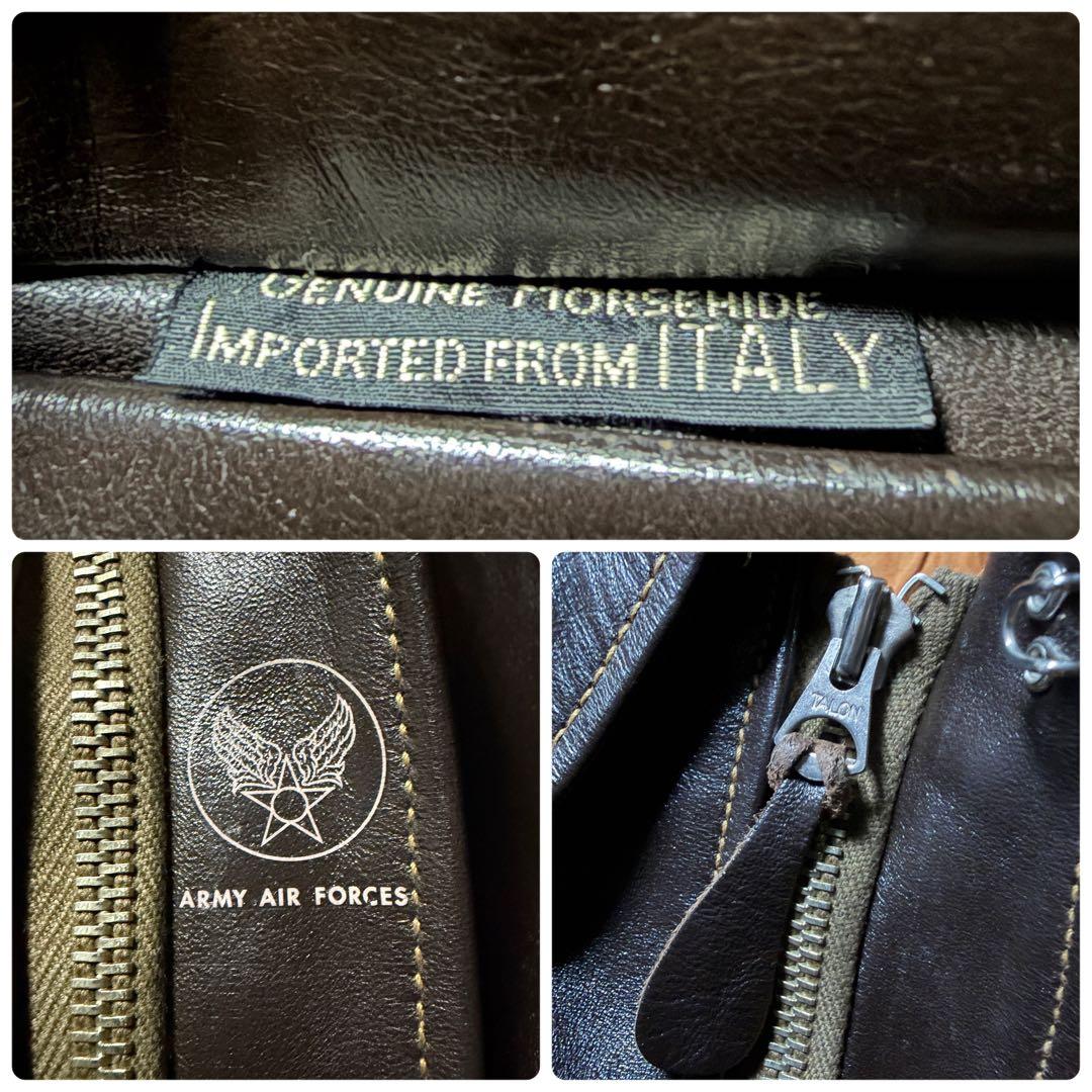 b*8様 極美品■バズリクソンズ　フライトジャケット　A-2 馬革　赤リブ　42