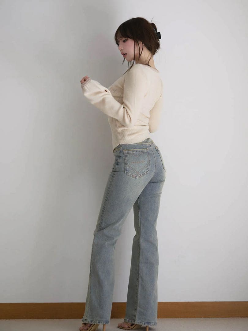 パンツ andmary Heart stitch denim M