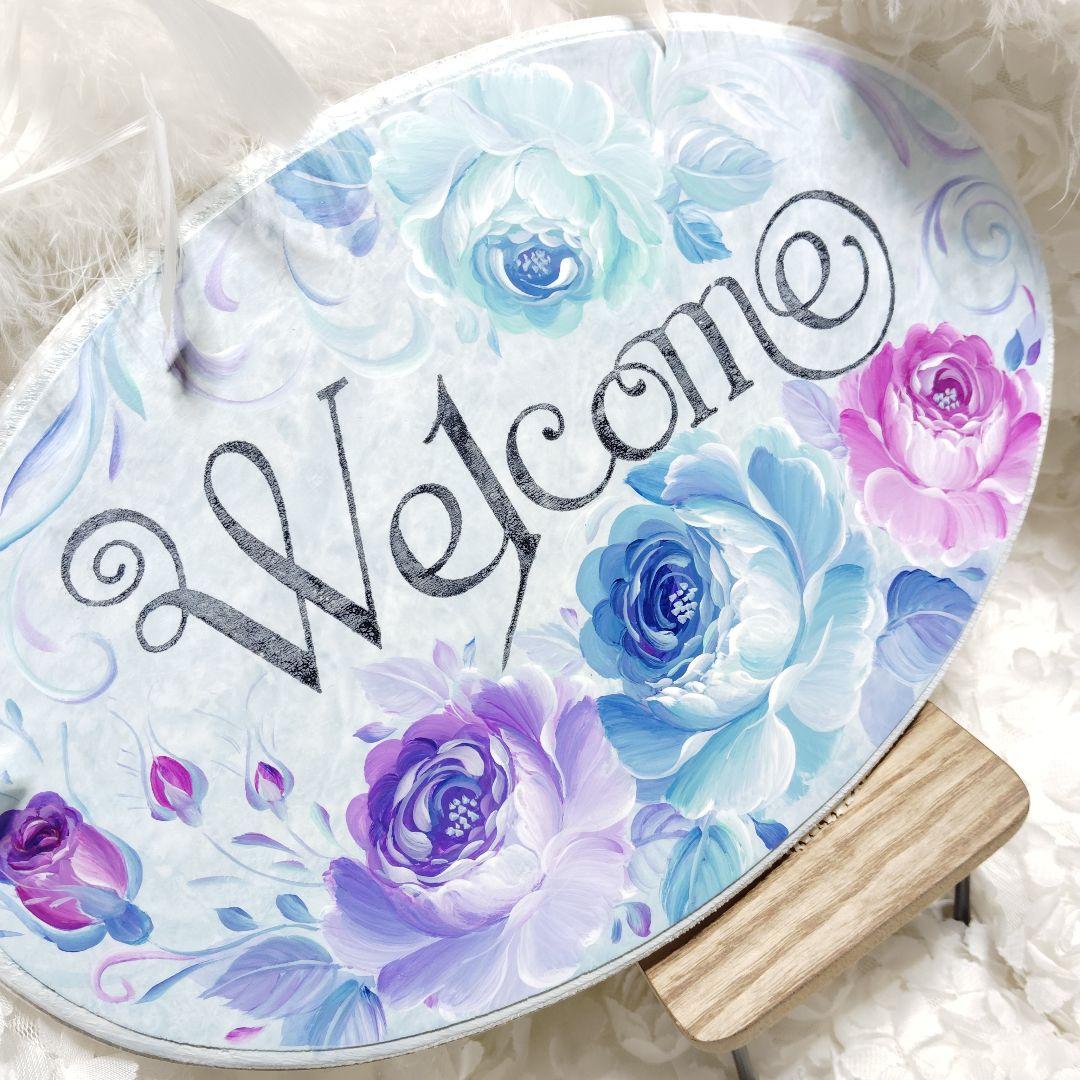 トールペイント薔薇のウェルカムボード