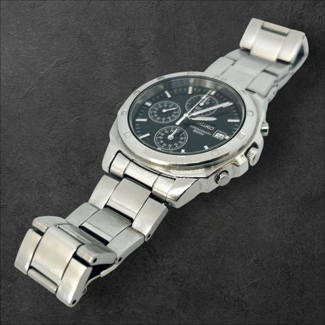 セイコー 腕時計 クロノグラフ シルバー 7T92-0CA0 美品 SEIKO