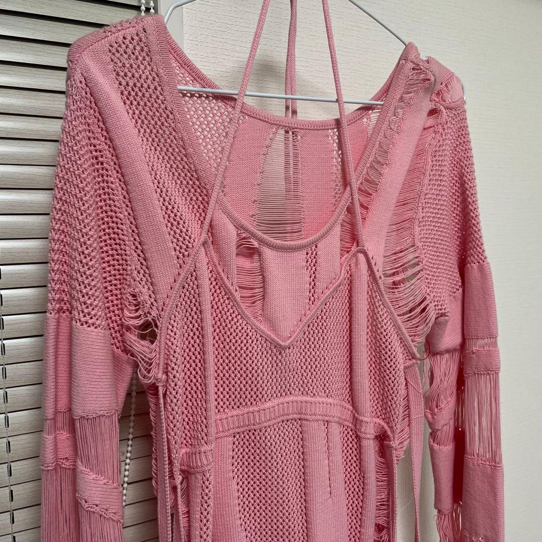 メゾンスペシャルRandomMeshKnitTops (pink)