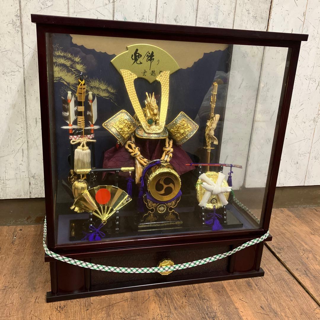 A-3 雲龍 五月人形 置物 兜飾り 成長祈願 装飾金具 ケース入り 節句飾り