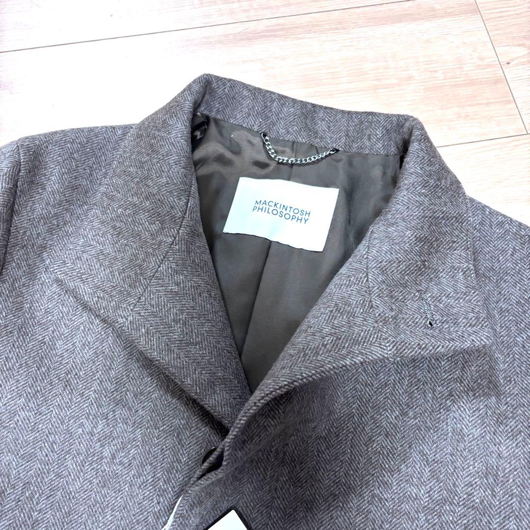 新品タグ付　マッキントッシュフィロソフィー スタンドカラーコート　カシミヤ　36