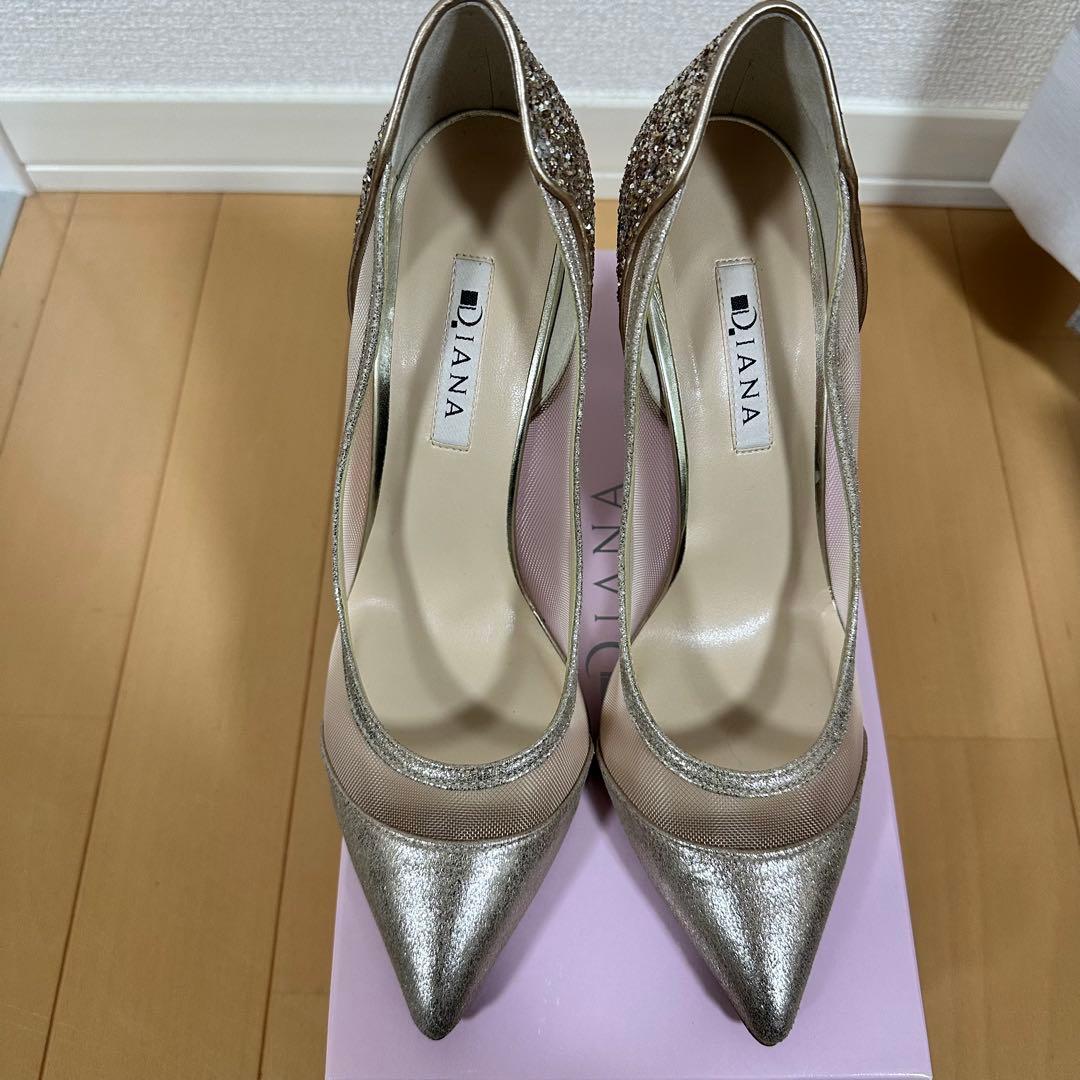 【美品・箱付】Diana ダイアナ グリッター ハイヒール