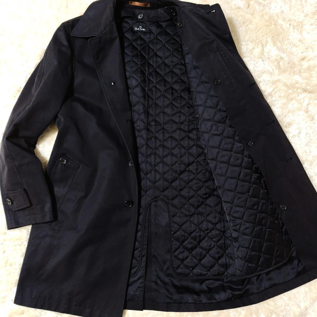 ポールスミス ステンカラーコート キルティング ライナー付き ブラック