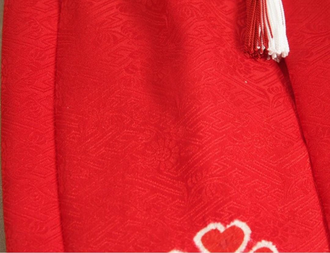 【値下げ】被布　正絹　赤　3歳　七五三