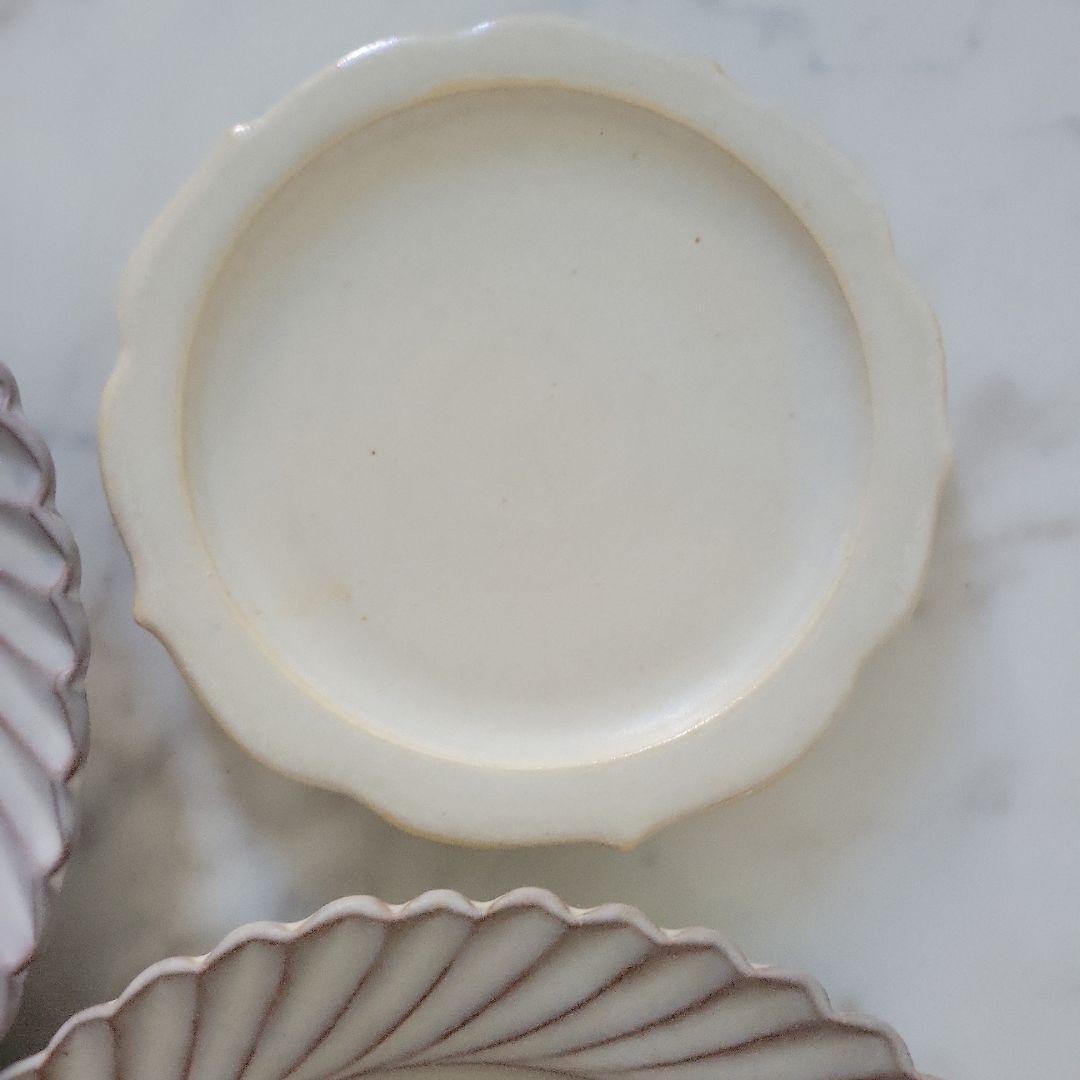 波状デザイン皿4枚セット　作家もの　暮縞　後藤奈々