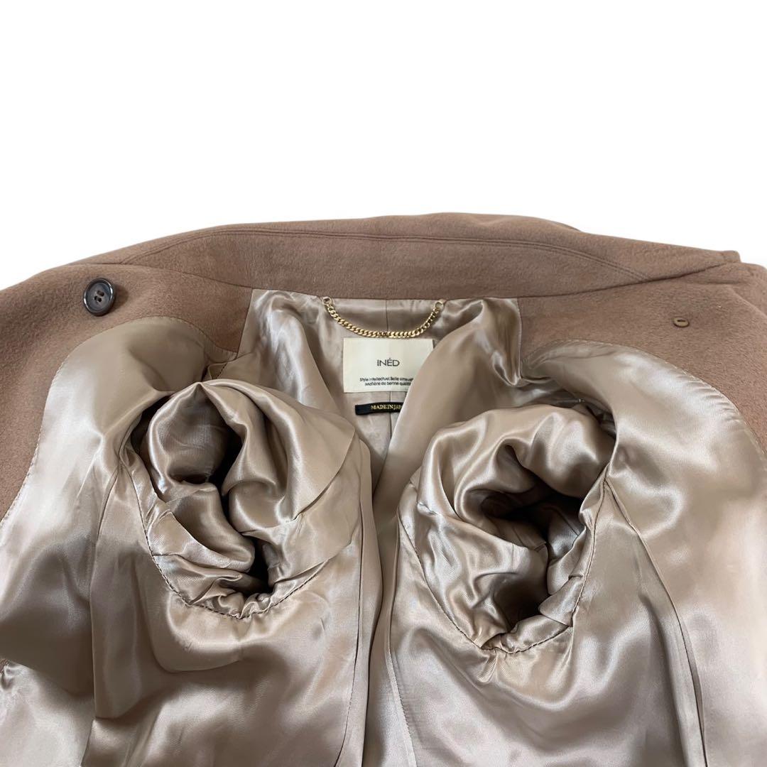 美品✨INEDイネド チェスターコート カシミヤ100% ロング ブラウン 9