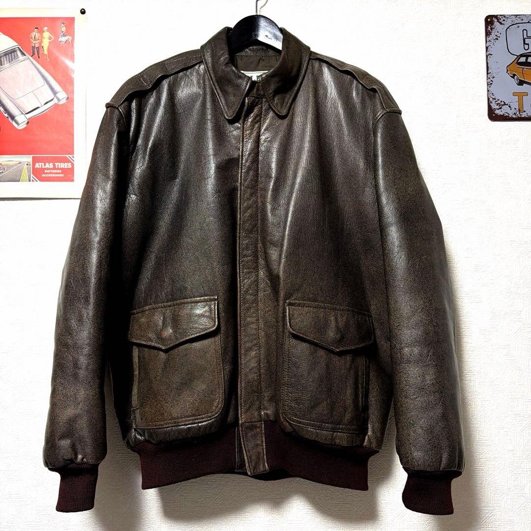 9*u様 美品 80s L.L.BEAN A-2 ジャケット　A2 44 レザー