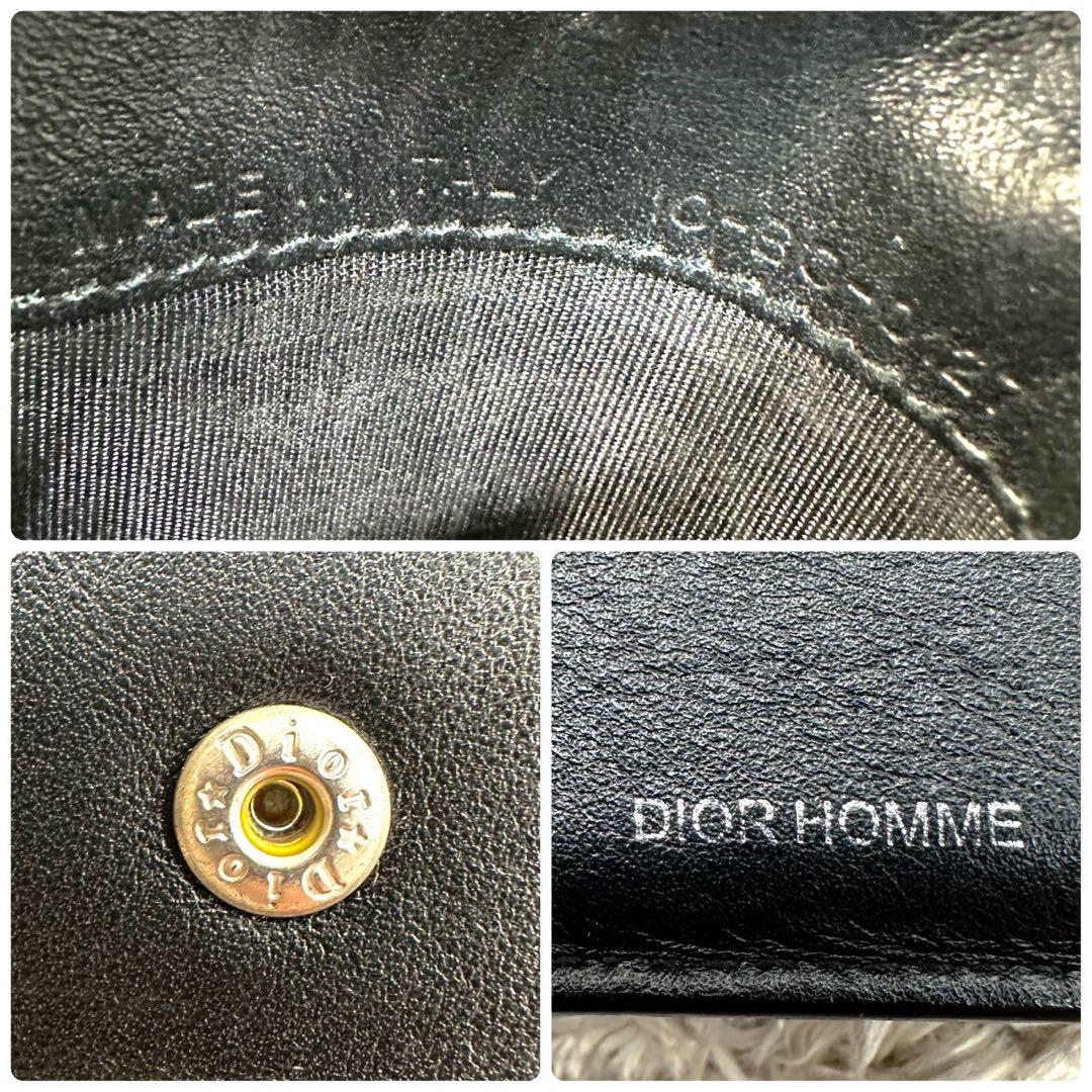 【美品】DIOR 二つ折り財布 ブラック ホワイト チェック柄